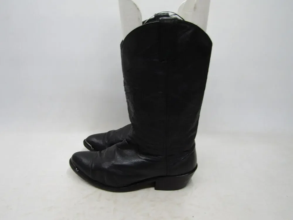 Unbranded Mens Size 8 D Black Leather Western Cowboy Boots